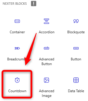 Nexter Blocksのウィジェット画面