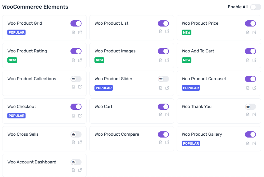 Essential Addonsのウーコマースウィジェット