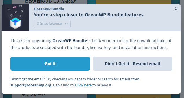 支払い完了画面